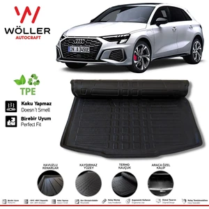 Audi A3 Bagaj Havuzu Sportback 2021 Sonrası 3D Wöller Ultraflex Esnek