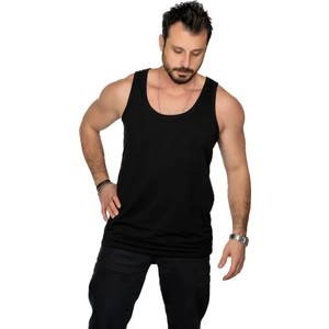 Aşırı Terleme Önleyici Siyah Erkek Atlet, Ter Sızdırmaz, Çift Katmanlı