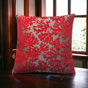 Pillows Store Mercan Desenli Kırmızı Kırlent Kılıfı 45CM*45CM