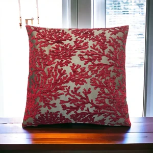 Pillows Store Mercan Desenli Bordo Kırlent Kılıfı 45CM*45CM