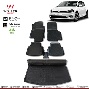 Volkswagen Golf 7 Paspas Bagaj Havuzu 2012 2020 Arası 3D Wöller Ultraflex Set