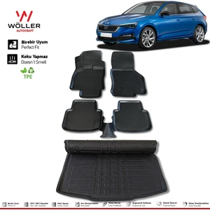 Skoda Scala Paspas Bagaj Havuzu Set 2020 Sonrası 3D Wöller Ultraflex Set