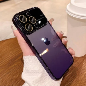 Bilişim Aksesuar  Iphone 14 Pro Max Kamera Korumalı Çerçeveli Lensli Renkli Arkası Şeffaf Silikon Frame Telefon Kılıfı