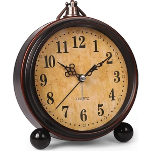 Pil Çalar Saat, Gece Lambası, Vintage Asılabilir Süper Sessiz Geçmeyen Analog Masa Saati Yatak Odası Başucu, Masa, Raf (Yurt Dışından)