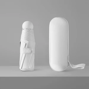 Kapsül Kutulu Beyaz) Büyük Ultra Hafif Küçük Beş Katlı Şemsiye Güneş Koruyucu Güneşlik Güneşlik Anti-Ultraviyole Şemsiye Mini Güneş Şemsiyeleri ve Yağmur Şemsiyeleri (Yurt Dışından)