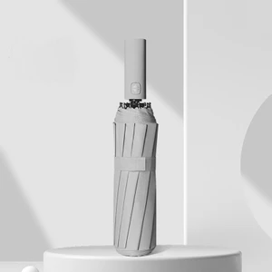 Otomatik Katlanır Şemsiye Ağır Yağmur Güneş Koruyucu Çift Kullanımlı Güneş Koruyucu Uv Koruma Güneş Şemsiyesi Şemsiye Beyefendi Gri (Yurt Dışından)