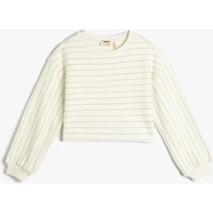 Crop Sweatshirt Uzun Kollu Bisiklet Yaka