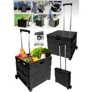 Katlanır 55LT Merdiven Çıkabilen Portatif Çok Fonksiyonlu Yük Paket Taşıma Pazar El Arabası 90KG