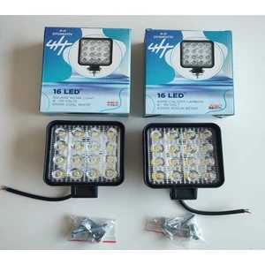 2 Adet Kare Çalışma Lambası Kalın Kasa (28mm) 8-110 Volt 6500K RY258963