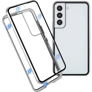 Seashell Digital Samsung Galaxy S22 Için 5g 360 Derece Tam Koruma Telefon Kılıfı Metal Tampon+Çift Taraflı Temperli Cam Anti-Güz Anti Kabuğu Manyetik Kapanma Silver (Yurt Dışından)