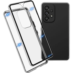 Seashell Digital Samsung Galaxy A53 5g Anti-Fall Metal Tamponu+Çift Taraflı Temperli Cam Kabuk 360 Derece Her Şey Dereceli Koruma Manyetik Telefon Kapak Silver (Yurt Dışından)