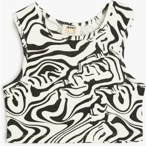 Crop Atlet Kolsuz Ribanalı Kalın Askılı