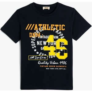 Tişört Kısa Kollu Spor Temalı Bisiklet Yaka Pamuklu