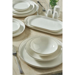 Güral Porselen Ayvina 18 Parça 6 Kişilik Modern Bej Renk Bone Porselen Yemek Takımı