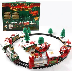 1 Takım Noel Elektrikli Tren Oyuncak Raylı Araba Mini Tren Parçası Çerçeve Ses Işığı ile Noel Ağacı Dekorları Çocuk Oyuncak Yeni Yıl Noel Hediyesi (Yurt Dışından)