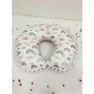 Buse Baby Home Pembe , Pikeli ve Ponponlu ,çift Taraflı Emzirme Yastığı/emzirme Minderi/bebek Destek Minderi/ Hamile Yastığı