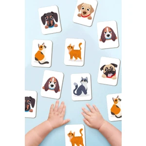 Sevimli Kedi Köpek Eşleştirme Hafıza Oyunu Memory Game Ahşap Eğitici Oyuncak