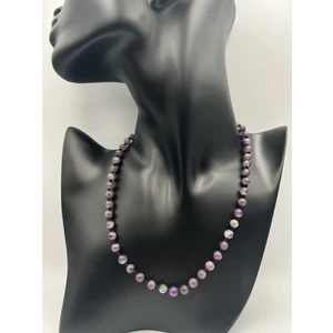 Doğal Taş Dünyası Sertifikalı Doğal Taş Ametist Taşı Kolye  6 mm