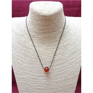 Doğal Taş Dünyası Sertifikalı Akik Taşı Kolye Ayarlanabilir Orijinal Doğal Taş Çok Fonksiyonlu Kolye 12 mm