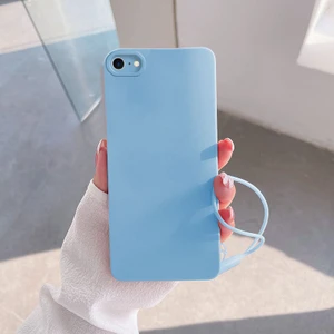 Apple iPhone Se 2022 Uyumlu Kılıf Zebana Love Yumuşak Silikon Kılıf Açık Mavi