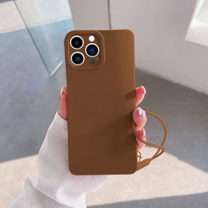 Apple iPhone 13 Pro Uyumlu Kılıf Zebana Love Yumuşak Silikon Kılıf Kahverengi