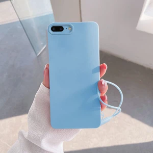 Apple iPhone 7 Plus Uyumlu Kılıf Zebana Love Yumuşak Silikon Kılıf Açık Mavi