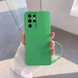 Samsung Galaxy S22 Ultra Uyumlu Kılıf Zebana Love Yumuşak Silikon Kılıf Açık Yeşil