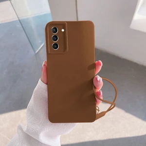 Samsung Galaxy S21 Fe 5g Uyumlu Kılıf Zebana Love Yumuşak Silikon Kılıf Kahverengi