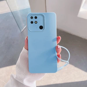 Xiaomi Redmi 10C Uyumlu Kılıf Zebana Love Yumuşak Silikon Kılıf Açık Mavi