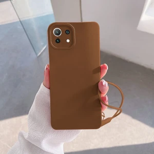 Xiaomi Mi 11 Lite 5g Uyumlu Kılıf Zebana Love Yumuşak Silikon Kılıf Kahverengi