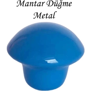 Mavi Mantar Düğme Kulp Çocuk Bebek Mobilya Çekmece Dolap Kapak Kulbu Metal Kulp Aksesuarları Vidalı