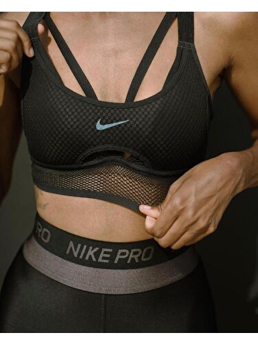 Nike Bra Indy UltraBreathe Hafif Destekli Dolgulu Siyah Spor Sütyeni  Büstiyer