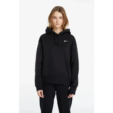 Nike Sportswear Fleece Hoodie Oversized Fit Kapu onlu Siyah Fiyat