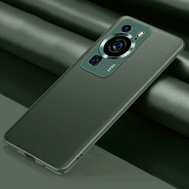Qichengda Huawei P60 Pro Pu Düz Deri Kamera Koruması Cep Telefonu Kılıfı (Yurt