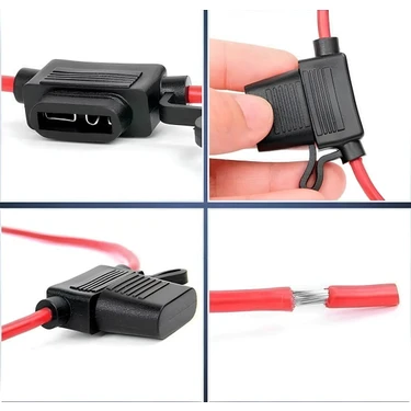 Üstün Mini Bıçak Sigorta Yuvası Kablolu Kapaklı Su
