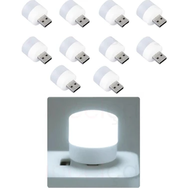 Güncel Çarşı Güncelçarşı 10 Adet Taşınabilir USB Mini LED Lamba, Mini Gece Lambası, Kitap Okuma