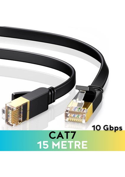 Cat7 15 Metre Ethernet Kablosu 10GBPS Premium Internet Lan Kablo 15MT