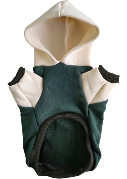 Kedi Köpek Kıyafetleri Haki Krem Sweatshirt