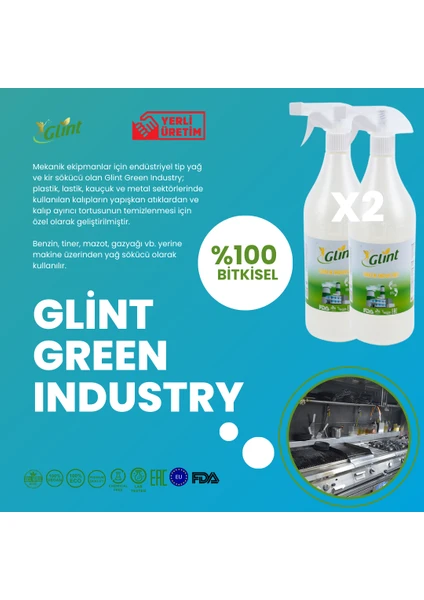 Green Industry 2 x 1 Lt. %100 Bitkisel Yüzey Ahşap Parke Mobilya Temizleyici