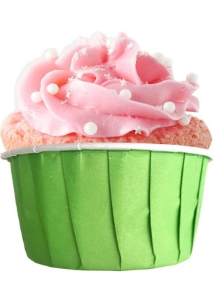Muffin Kağıt Karton Yeşil Cupcake Kek Kalıbı Kapsülü Kabı - 50 Adetlik 5 Paket