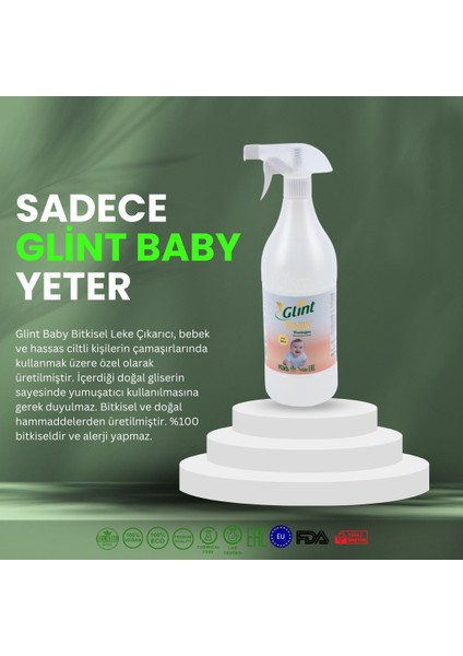 Baby 1 Litre %100 Bitkisel Bebek Yenidoğan Sıvı Çamaşır Deterjanı Leke Temizleyici Kokusuz Sprey