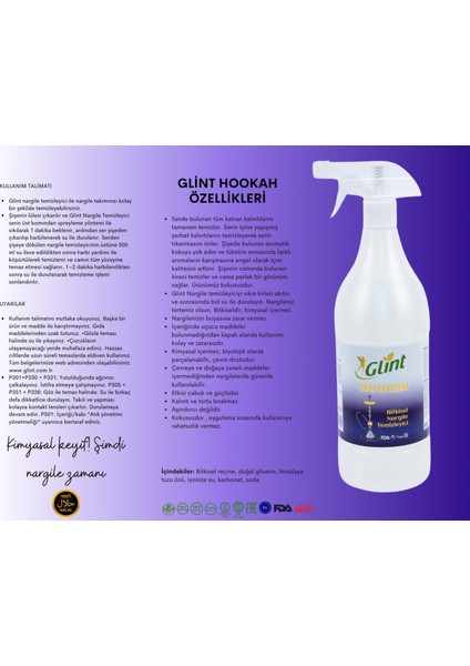 Hookah 1 Litre %100 Bitkisel Nargile Temizleyici Marpuç Harbisi Dezenfektan Sprey