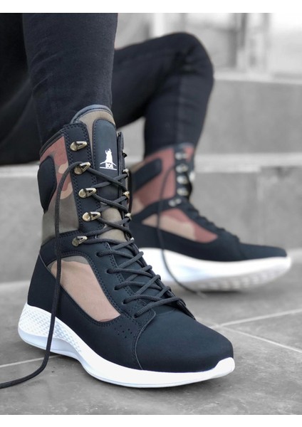 Bağcıklı Siyah Kamuflaj Boksör Unisex Spor Postal Bot