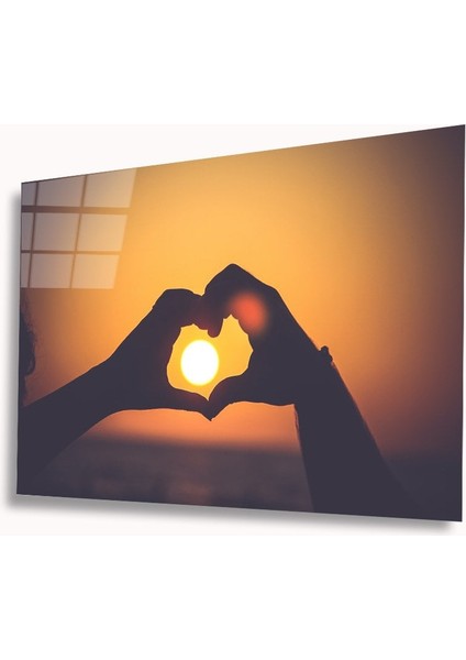 Kalpli Günbatımı Cam Tablo