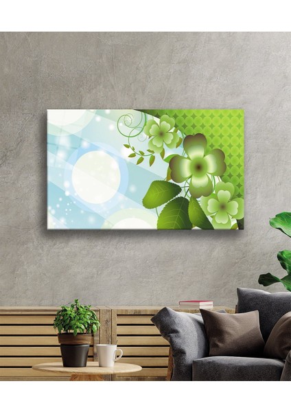 Yeşil Çiçek Cam Tablo Green Flower fiyatları