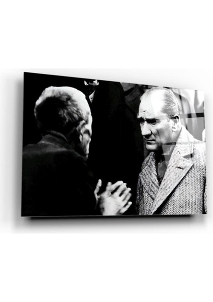 Atatürk ve Köylü Cam Tablo