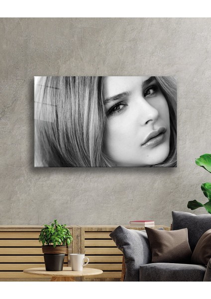 Siyah Beyaz Insan Fotoğrafları Kadın Cam Tablo fiyatları