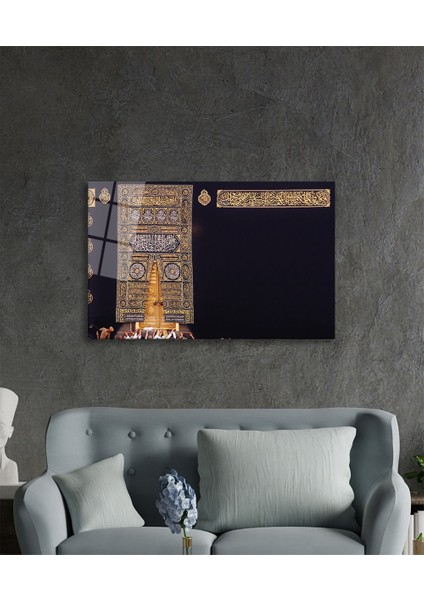 Kabe Kapısı Kutsal Topraklar Dini İslami Cam Tablo fiyatları
