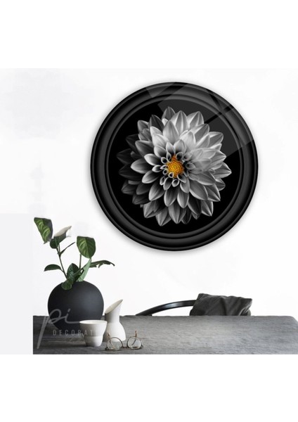 Çiçek Yuvarlak Cam Tablo