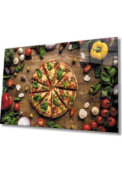 Pizza Mutfak Cam Tablo Pizza Kitchen